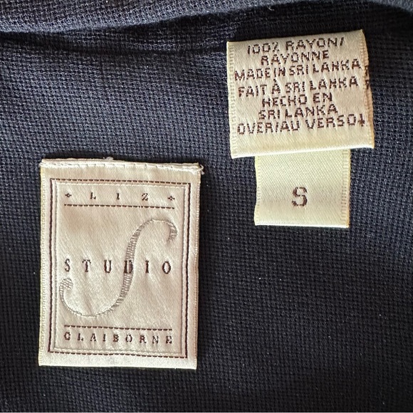Vintage Liz Claiborne Navy Semi Sheer Old Money Button Down (S) - Picture 8 of 8